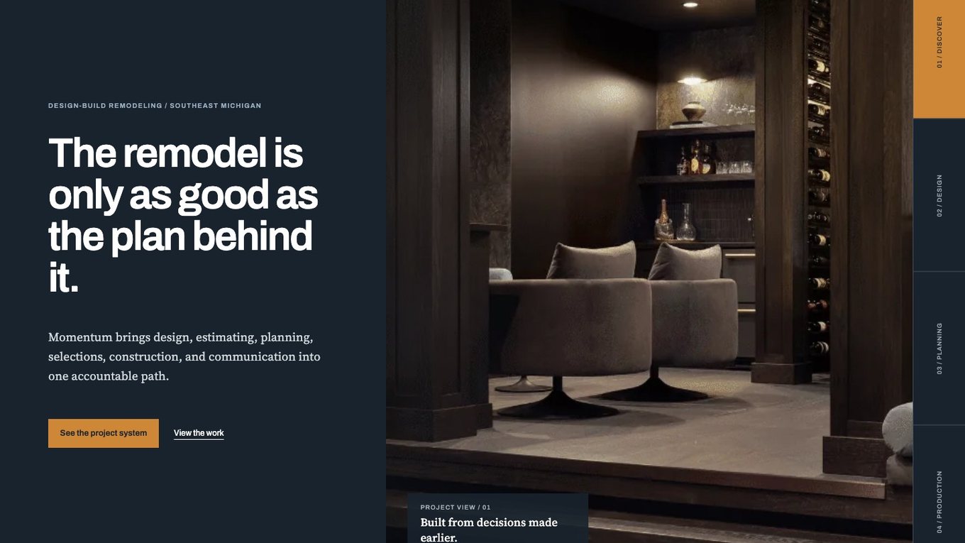 The opening section of the new homepage